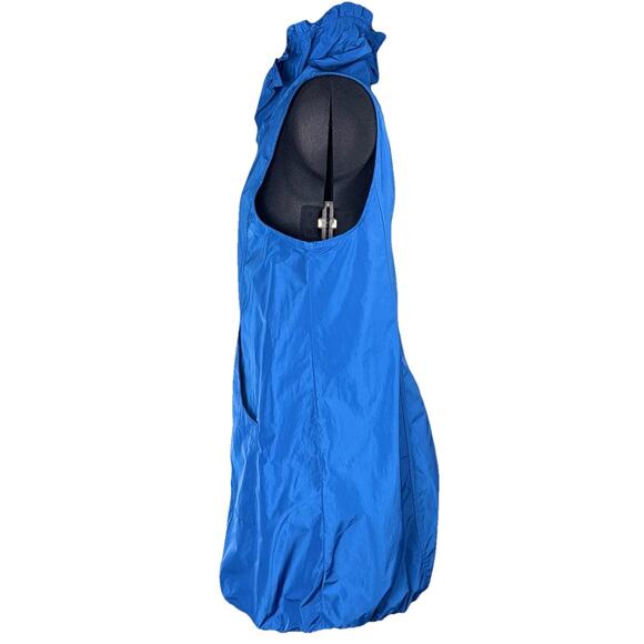 Liv By Habitat Clothes SM Blue Tunic Bubble Full Zip Vest Pocket Cinch Lagenlook - Picture 3 of 7